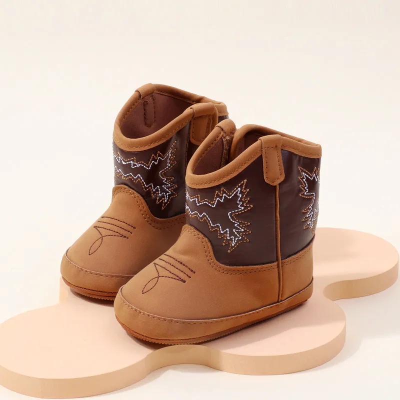 0to12 Months Baby Boots Denim High PU Leather Boots