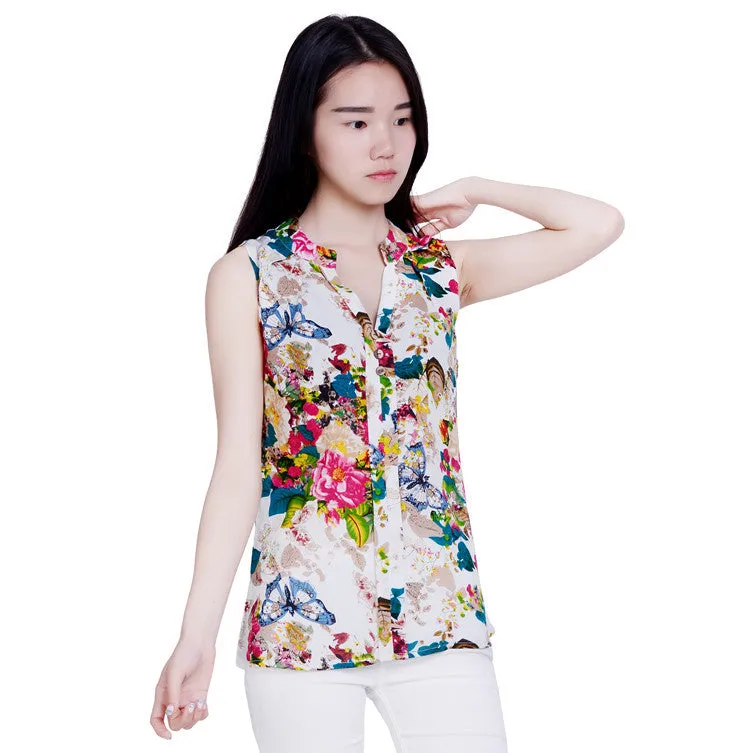 2017 high quality Summer style Kimono blouses top Plus size S-4XL cotton Printed Sleeveless Casual Women shirts blusas tops