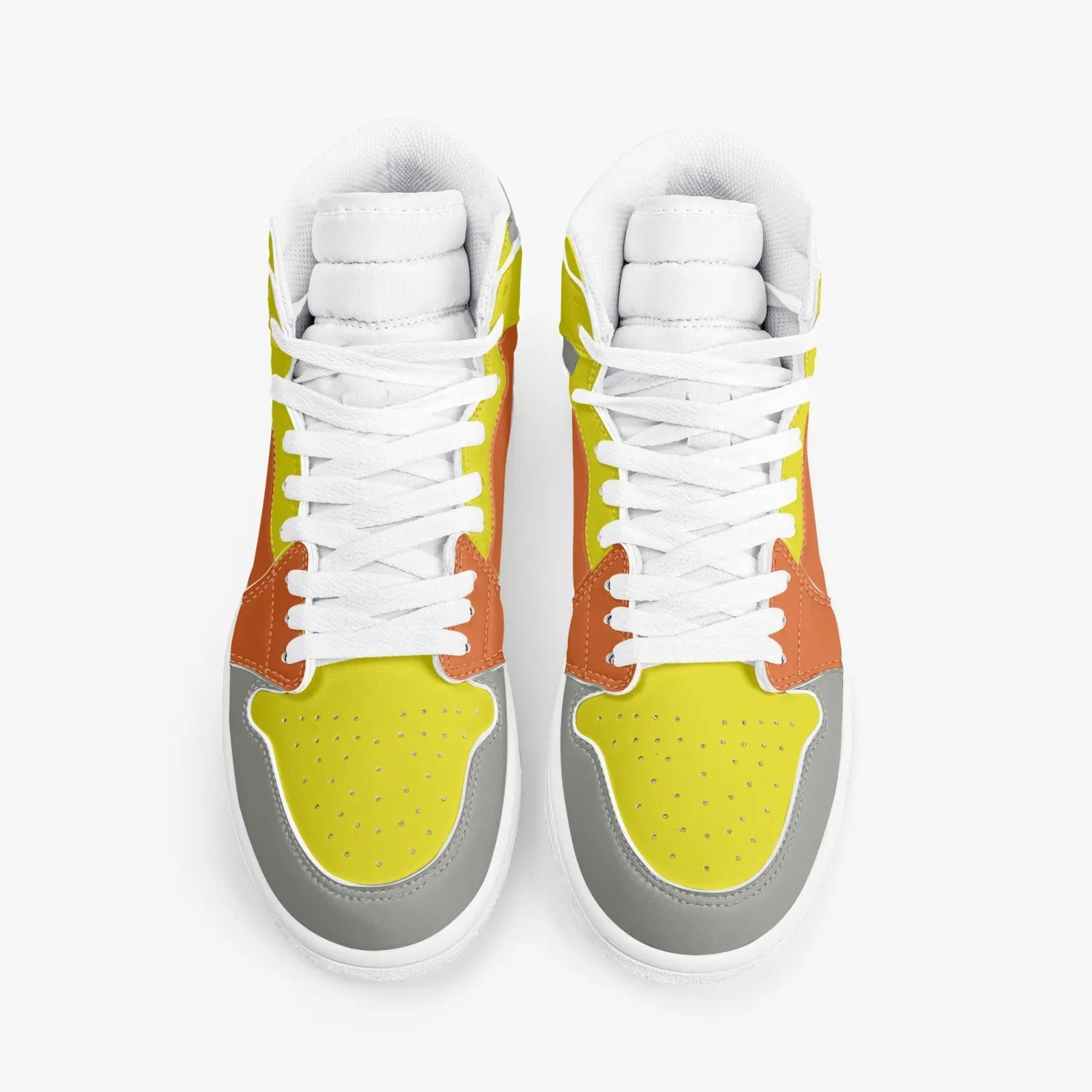 236. New High-Top Leather Sneakers - ORANGE AND Gray