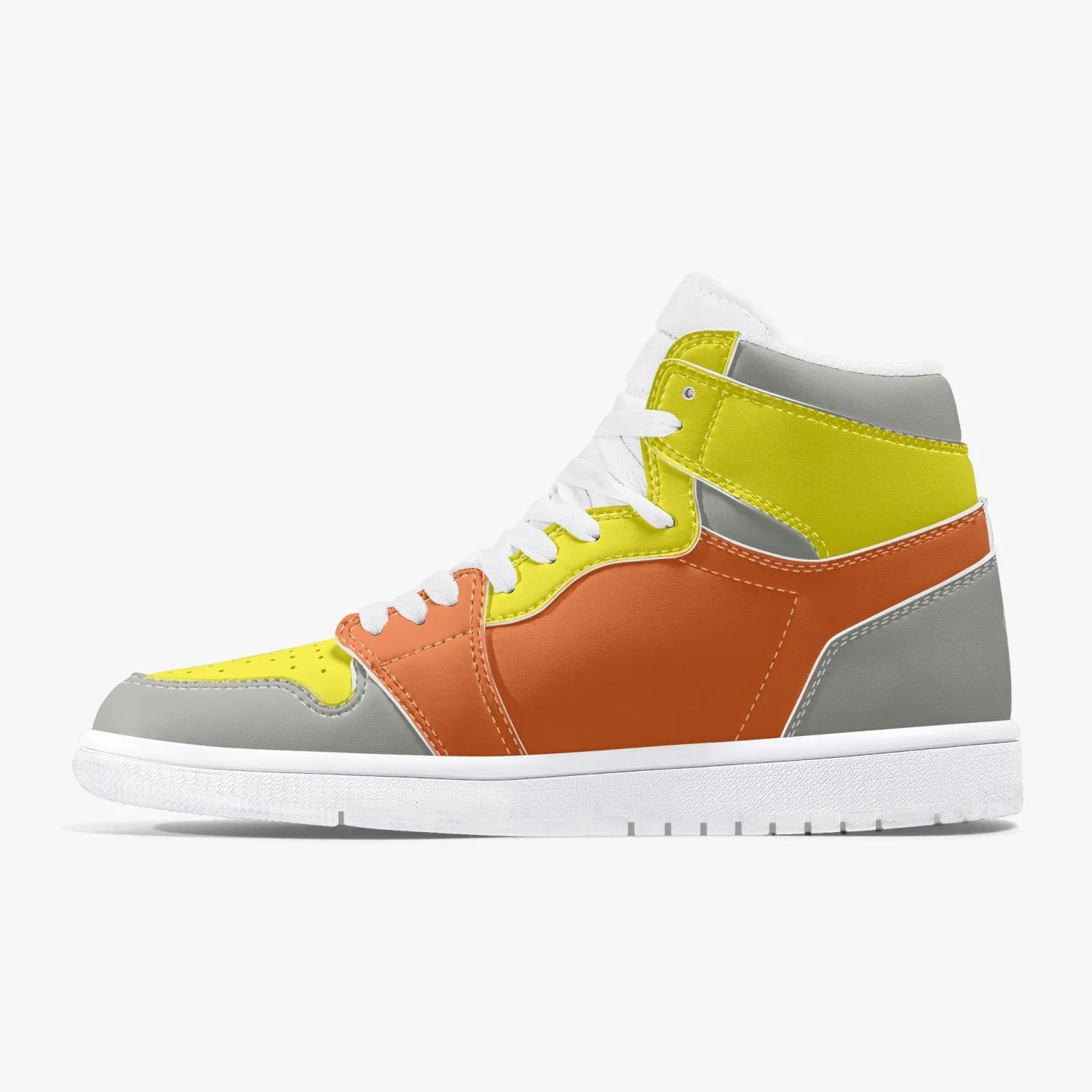 236. New High-Top Leather Sneakers - ORANGE AND Gray