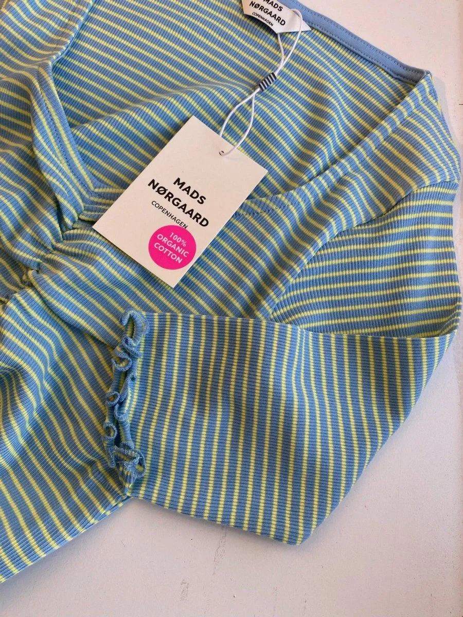 2x2 Cotton Stripe Tinna Tee - Della Robbia Blue/Sunny Lime