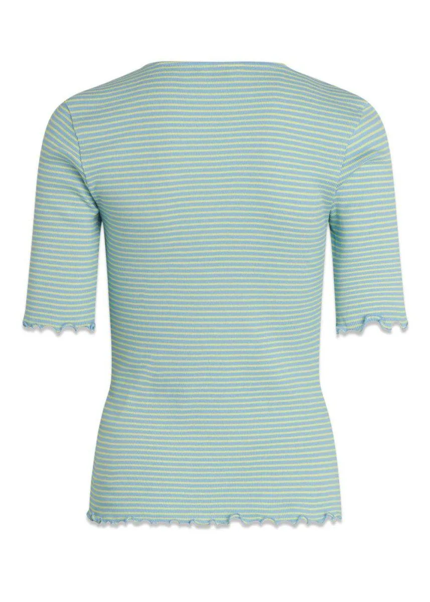 2x2 Cotton Stripe Tinna Tee - Della Robbia Blue/Sunny Lime