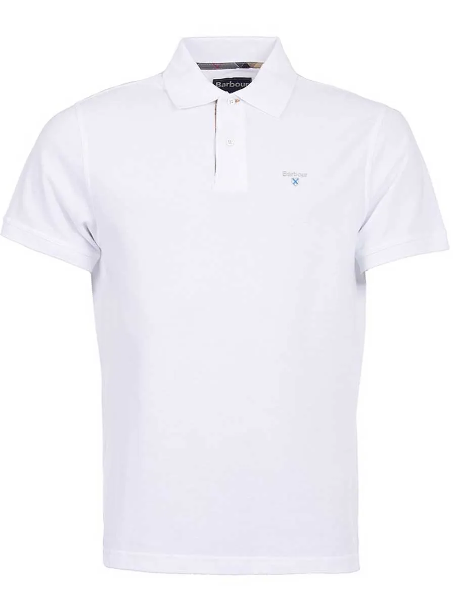 50% OFF BARBOUR Tartan Polo Shirt Pique - Mens - White - Size: LARGE