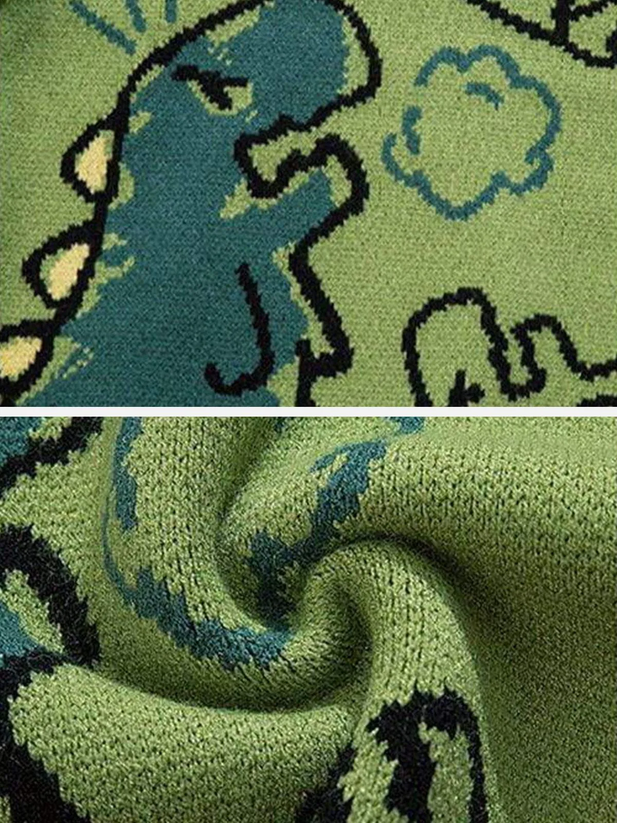 Aelfric Eden Dinosaur Cartoon Pattern Knit Cardigan