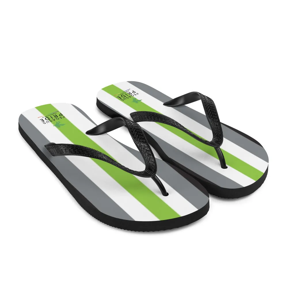 Agender Pride Flag Flip-Flop Sandals