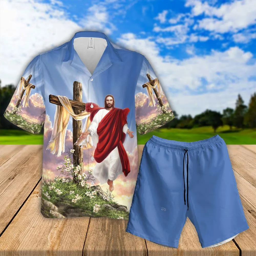 All I Need Is Jesus Cross Hawaiian Shirts - Religious Hawaiian Shirts - Hawaiian Christian For Men Women