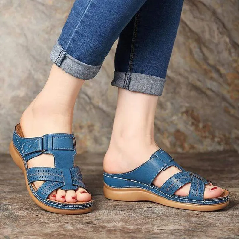 Amozae Premium Orthopedic Sandals Women Men Bunion Corrector Low Heels Walking Sandals Toe Corrector Cusion Open Toe Comfy Sandals