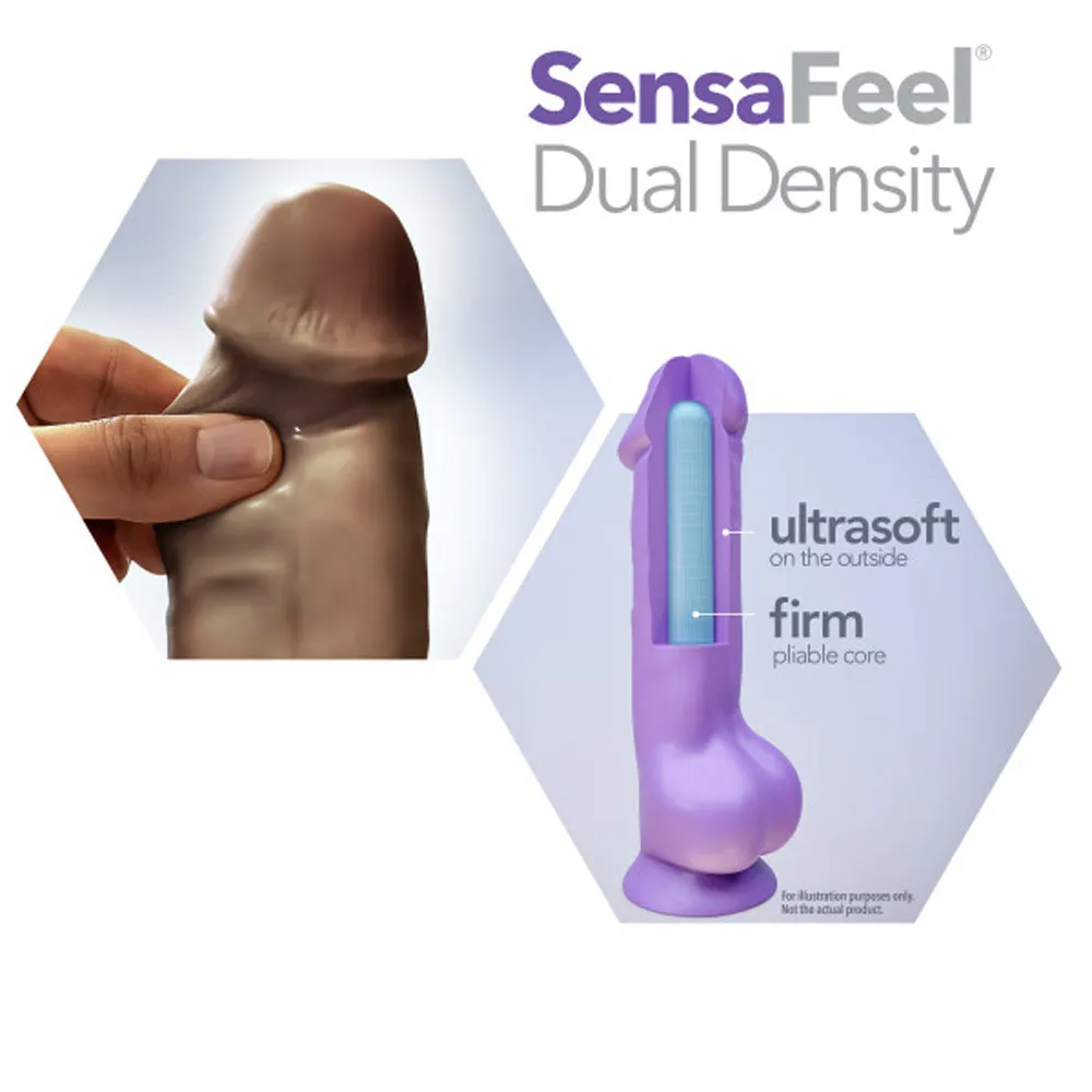 Au Naturel Troy 6 in. Posable Dual Density Dildo with Balls Brown