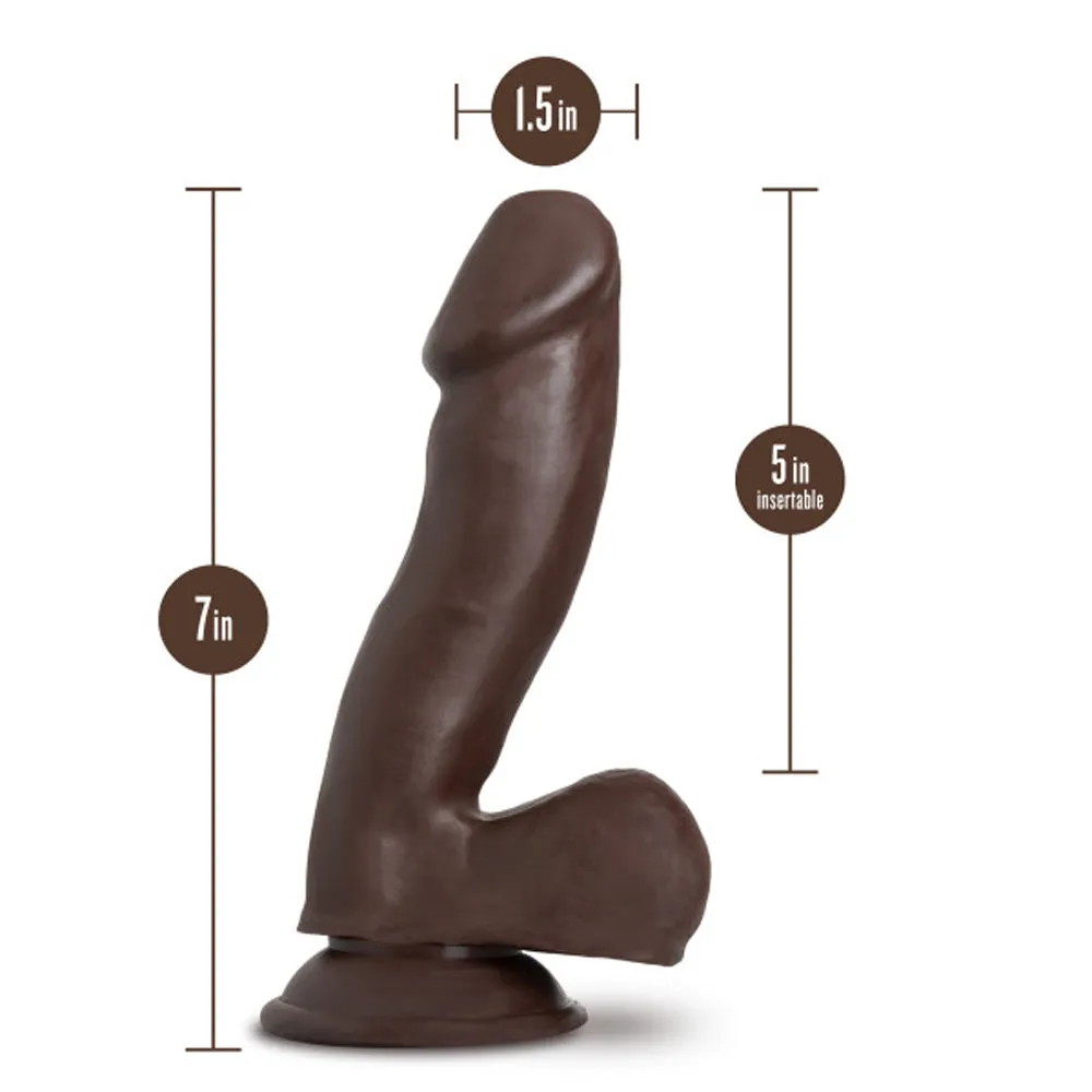 Au Naturel Troy 6 in. Posable Dual Density Dildo with Balls Brown