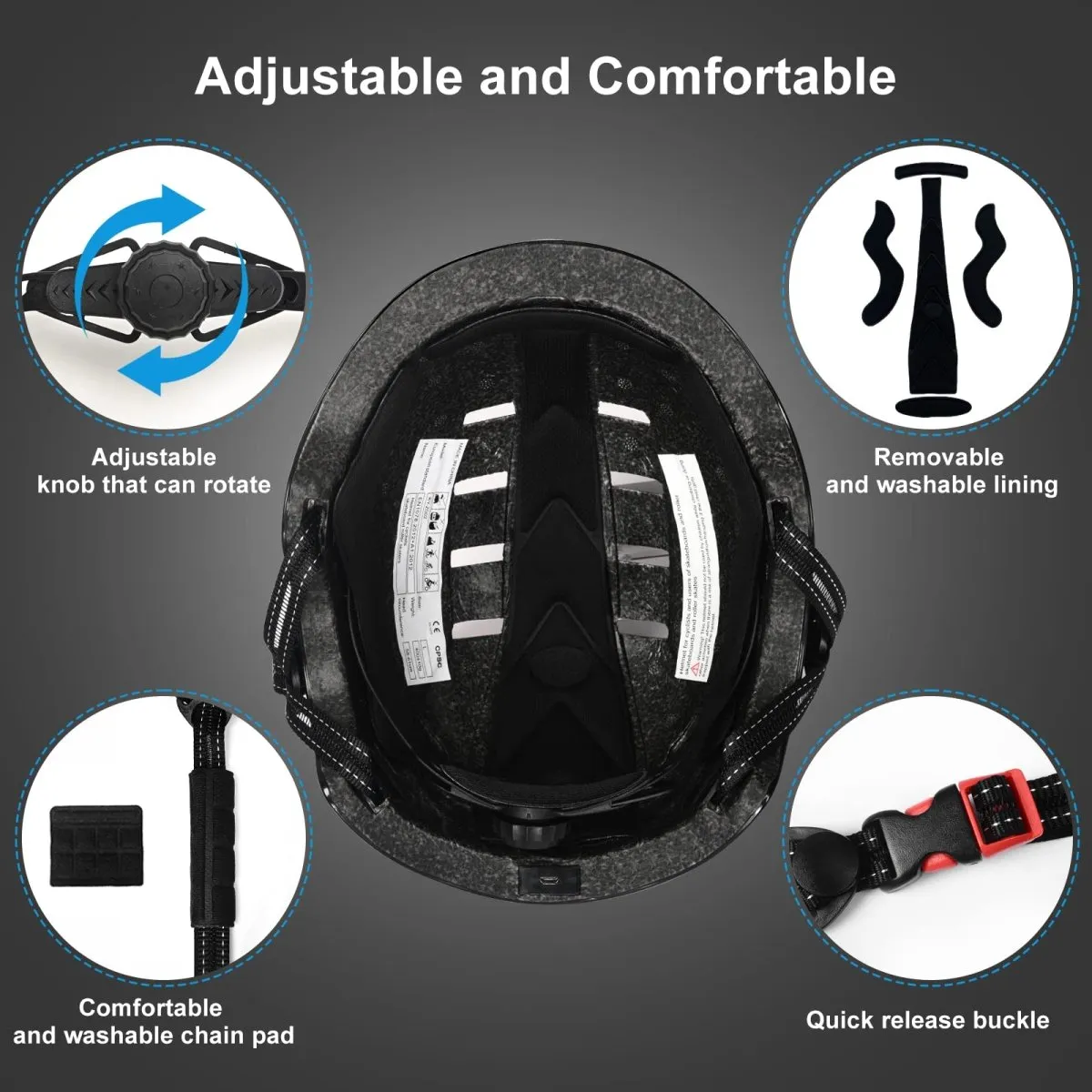 Bike Helmets for Adults - Front and Rear LED Lights - ROCKBROS