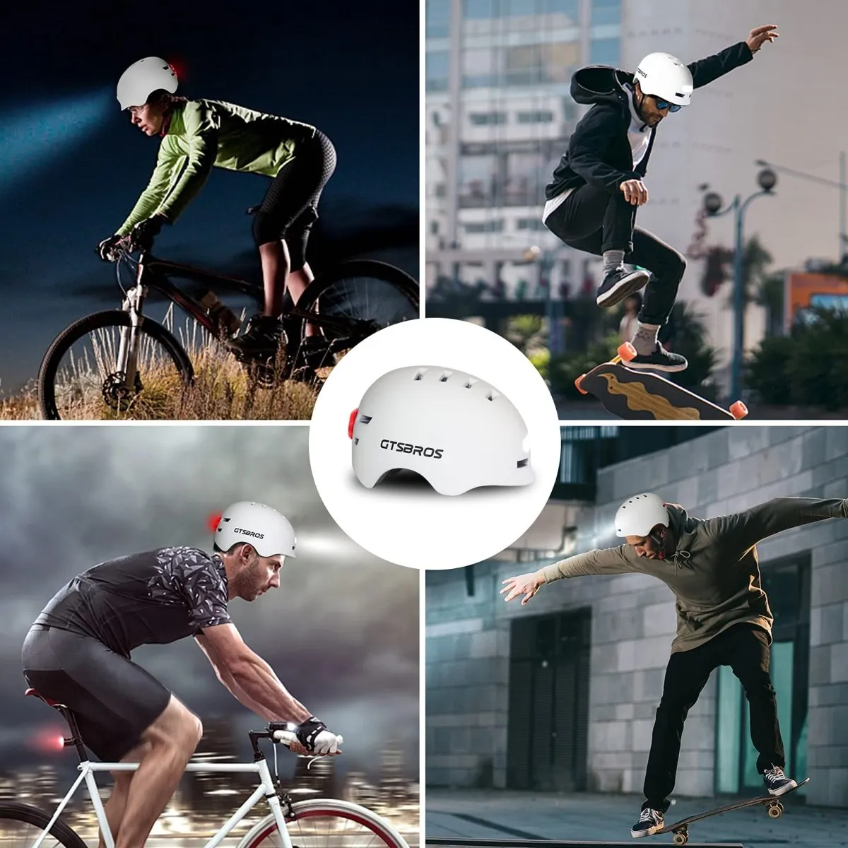 Bike Helmets for Adults - Front and Rear LED Lights - ROCKBROS