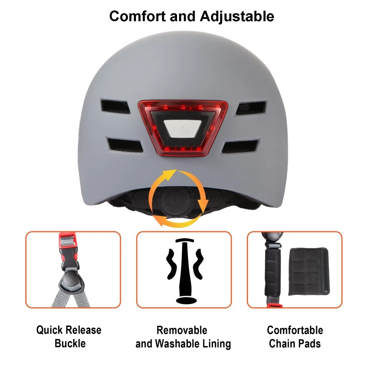 Bike Helmets for Adults - Front and Rear LED Lights - ROCKBROS