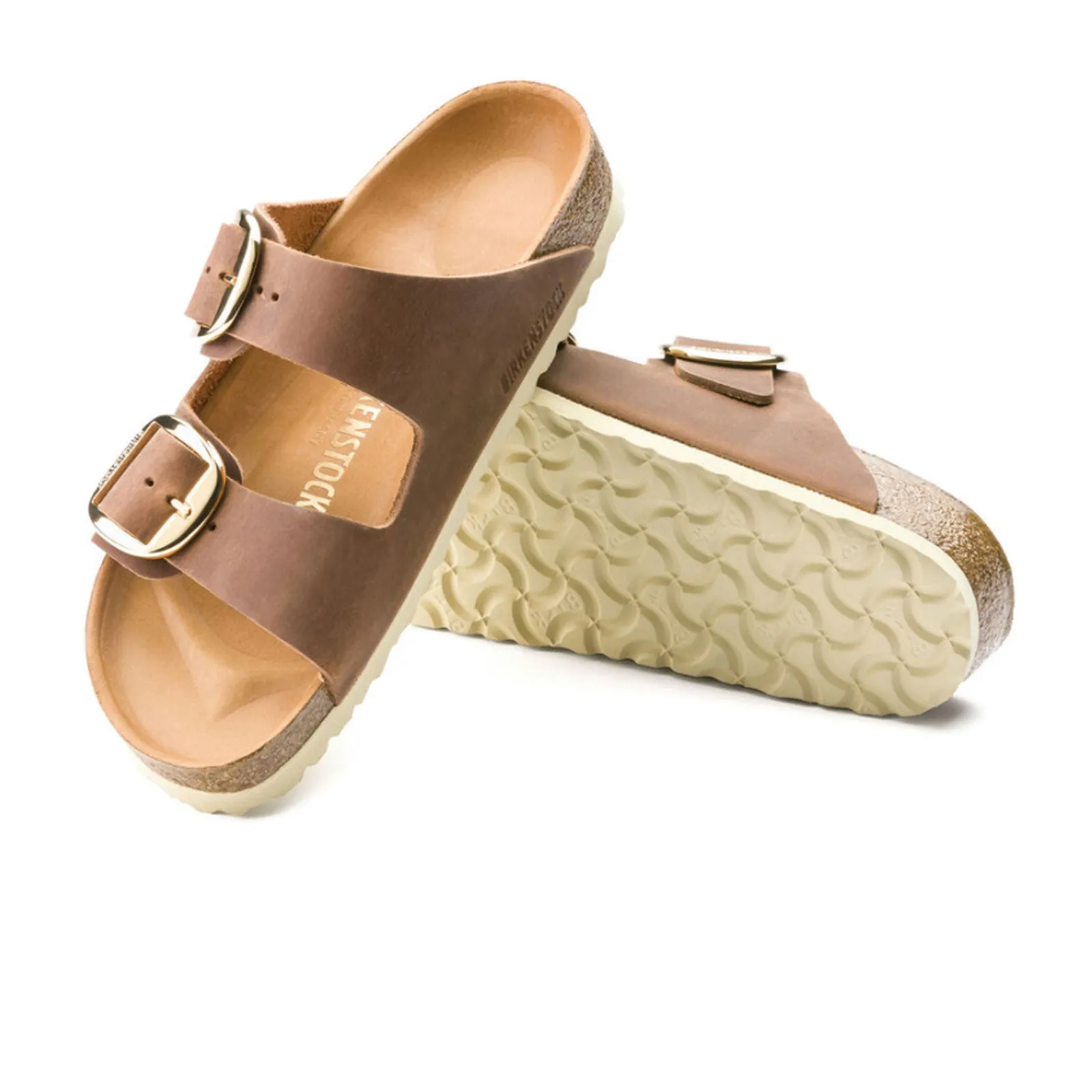 Birkenstock Arizona Big Buckle Slide Sandal (Women) - Cognac Oiled Leather