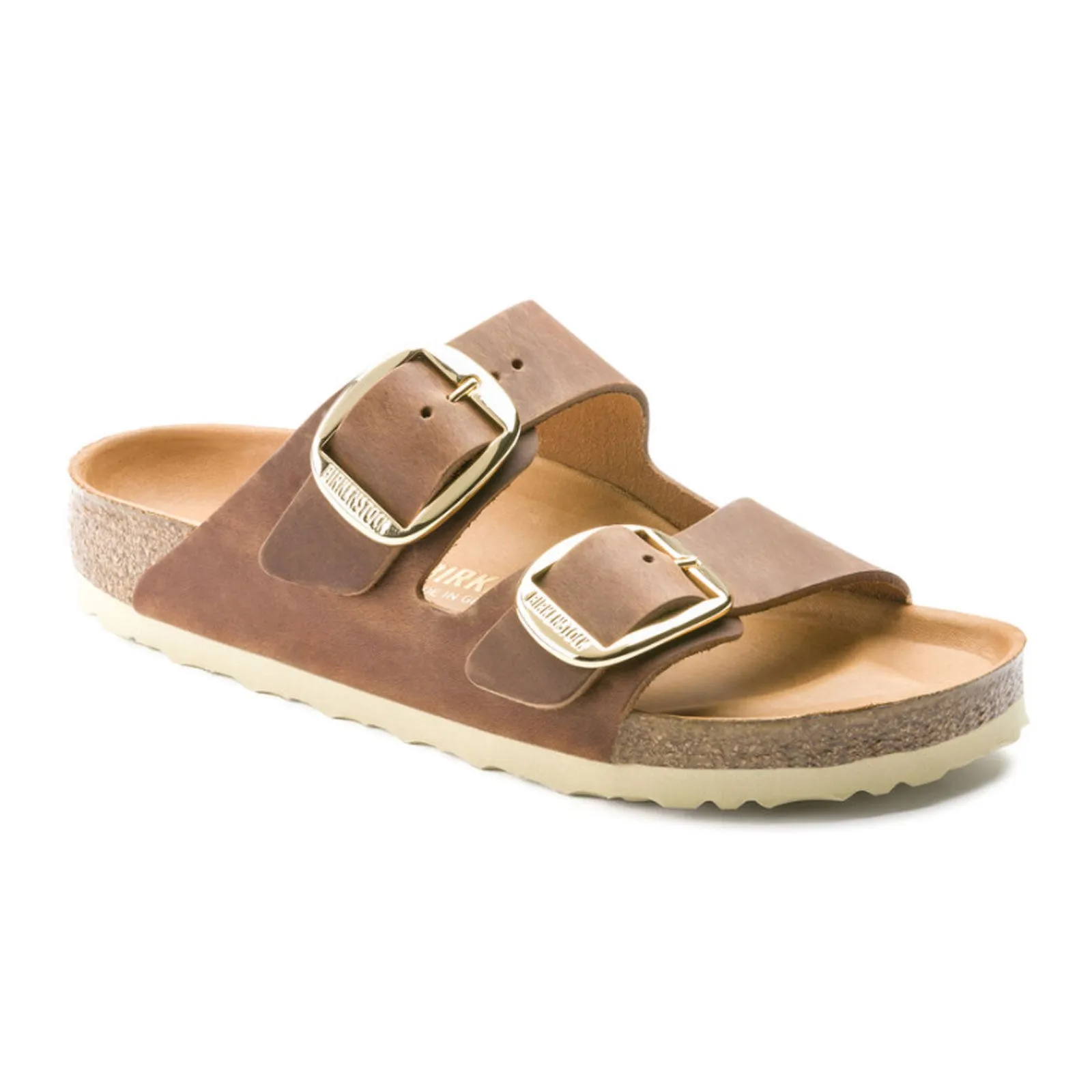 Birkenstock Arizona Big Buckle Slide Sandal (Women) - Cognac Oiled Leather