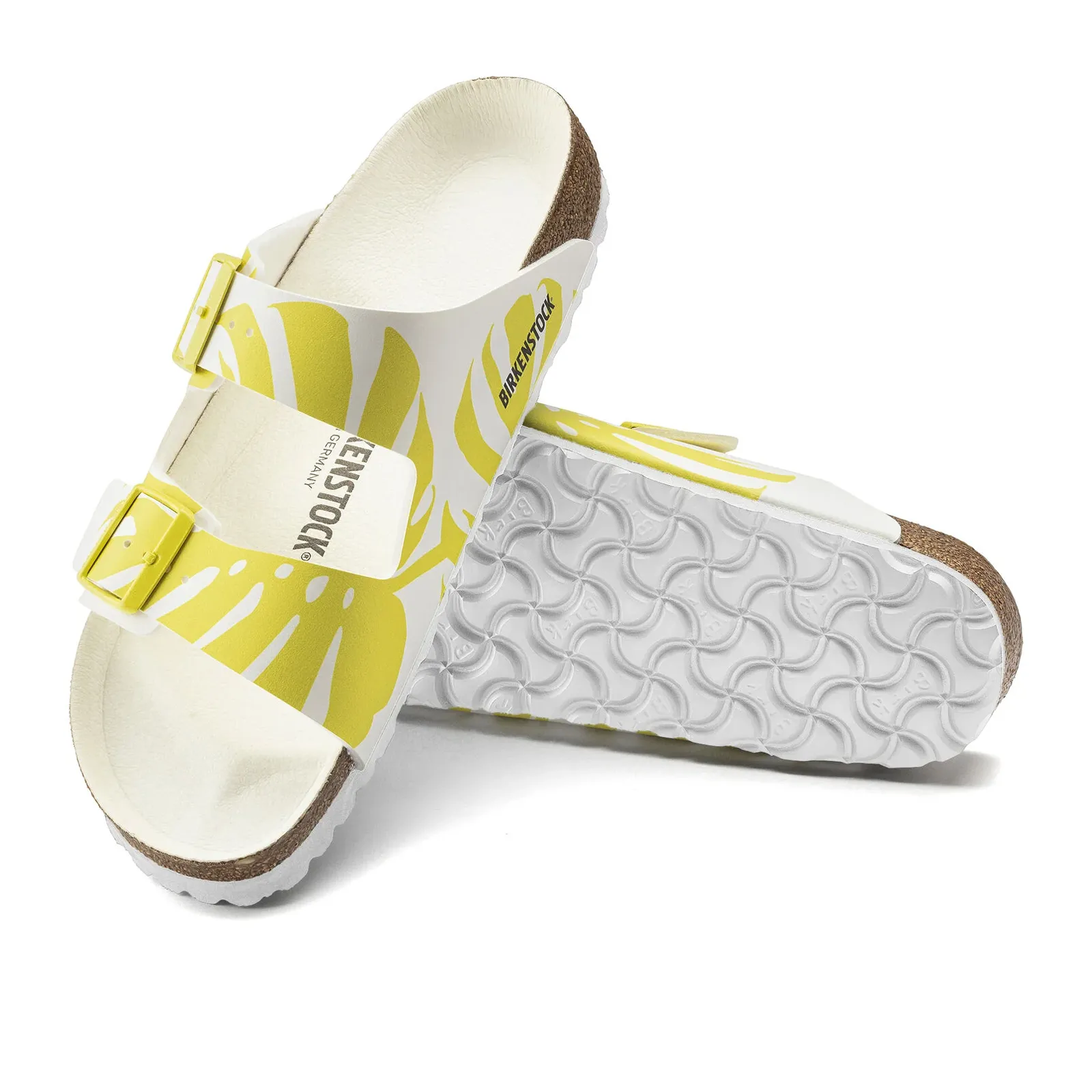 Birkenstock Arizona Slide Sandal (Women) - Monstera Lime Sour Birko-Flor