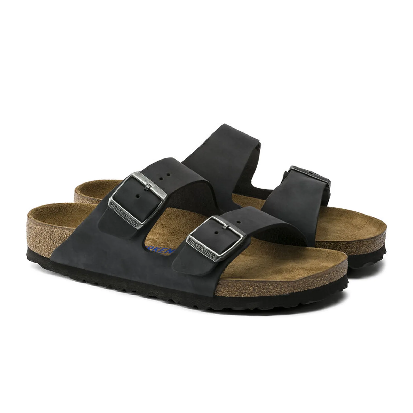 Birkenstock Arizona Soft Footbed Narrow Slide Sandal (Unisex) - Black Oiled Leather