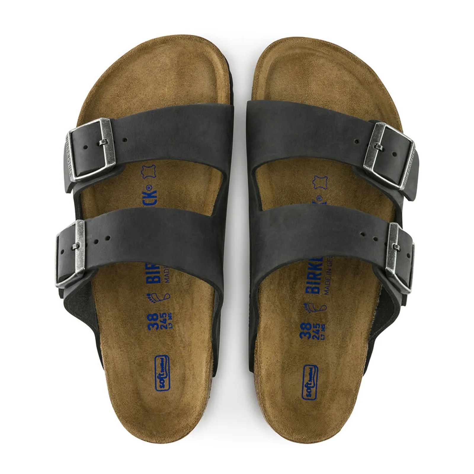 Birkenstock Arizona Soft Footbed Narrow Slide Sandal (Unisex) - Black Oiled Leather