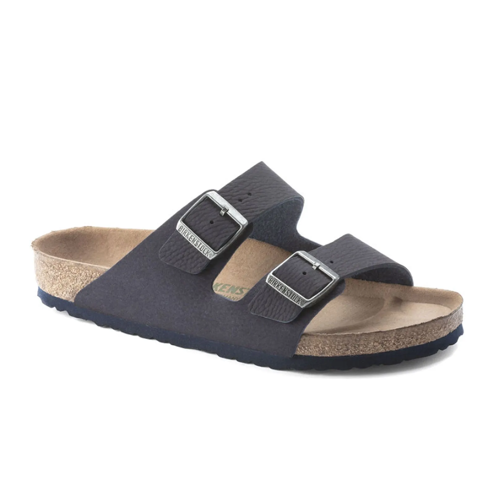 Birkenstock Arizona Vegan Slide Sandal (Men) - Desert Dust Indigo Blue Microfiber