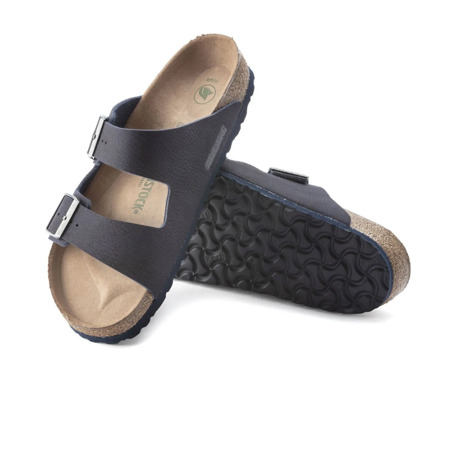 Birkenstock Arizona Vegan Slide Sandal (Men) - Desert Dust Indigo Blue Microfiber