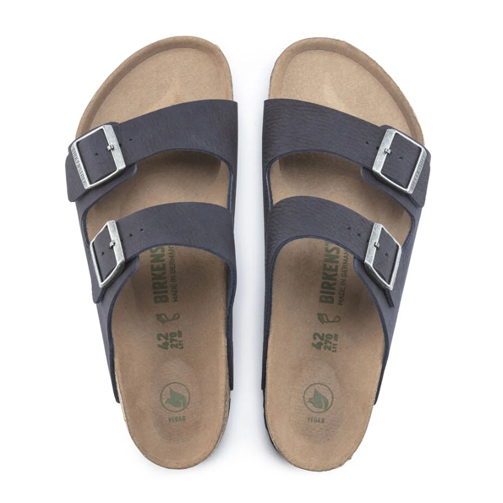 Birkenstock Arizona Vegan Slide Sandal (Men) - Desert Dust Indigo Blue Microfiber