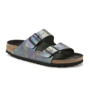 Birkenstock Arizona Vegan Slide Sandal (Women) - Iridescent Black Microfiber