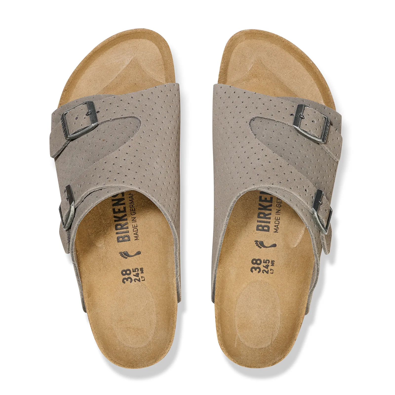 Birkenstock Zurich Slide Sandal (Unisex) - Dotted Stone Coin Suede