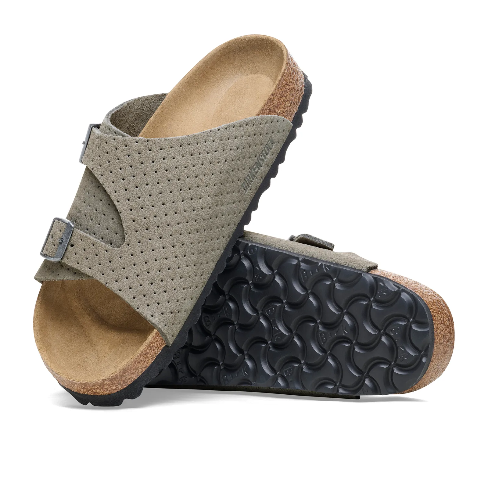 Birkenstock Zurich Slide Sandal (Unisex) - Dotted Stone Coin Suede