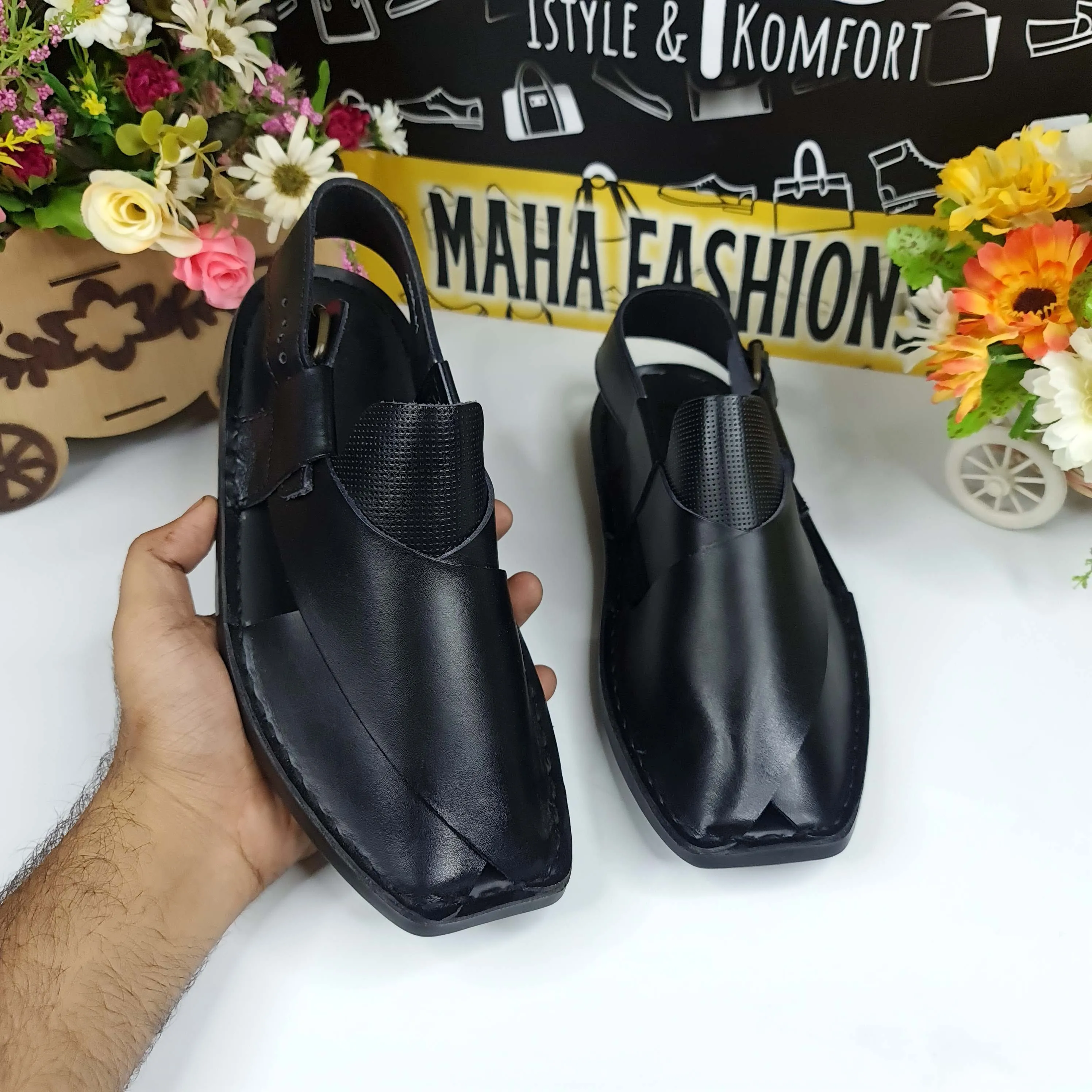 Black Casual Peshawri Sandals