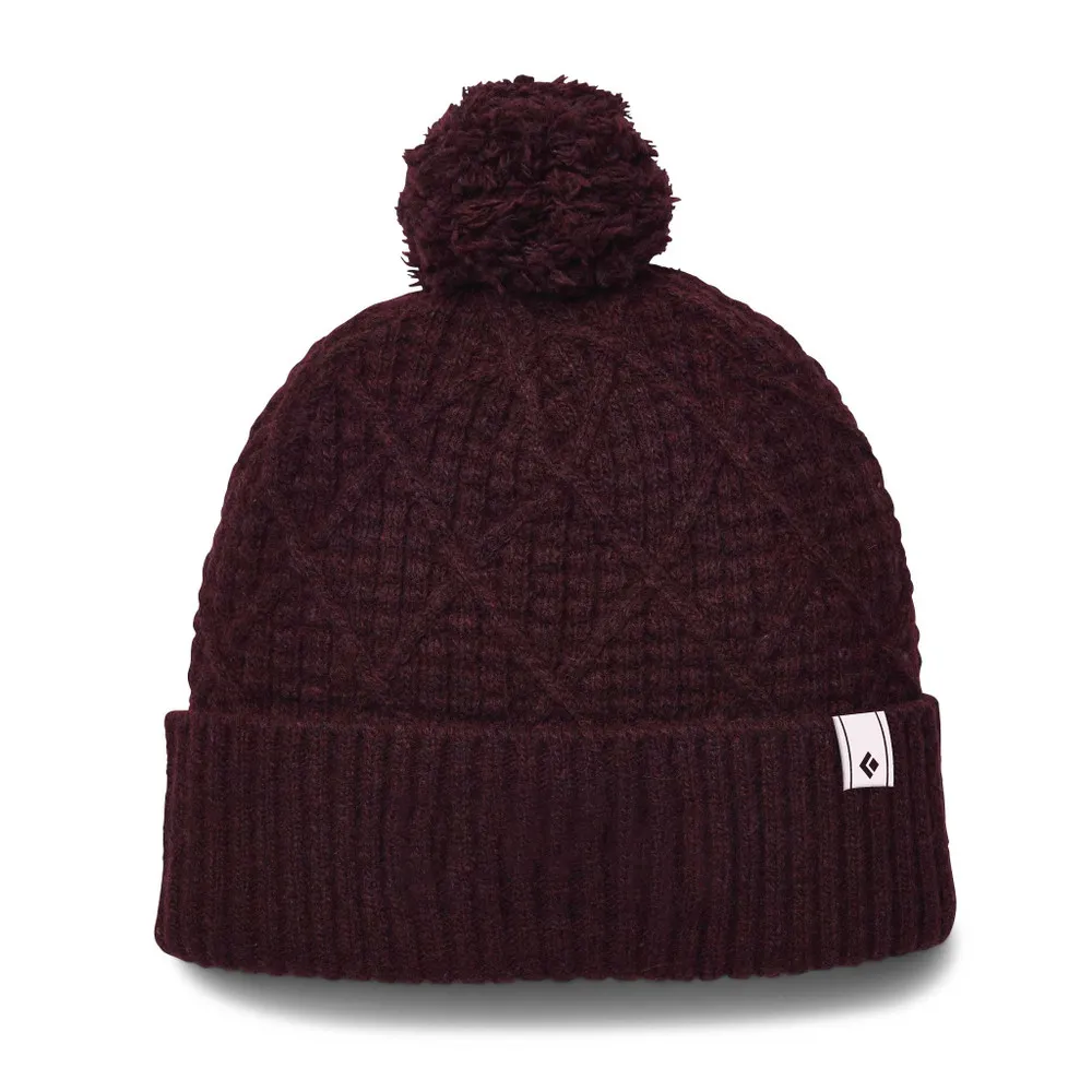 Black Diamond Cable Cuff Pom Beanie