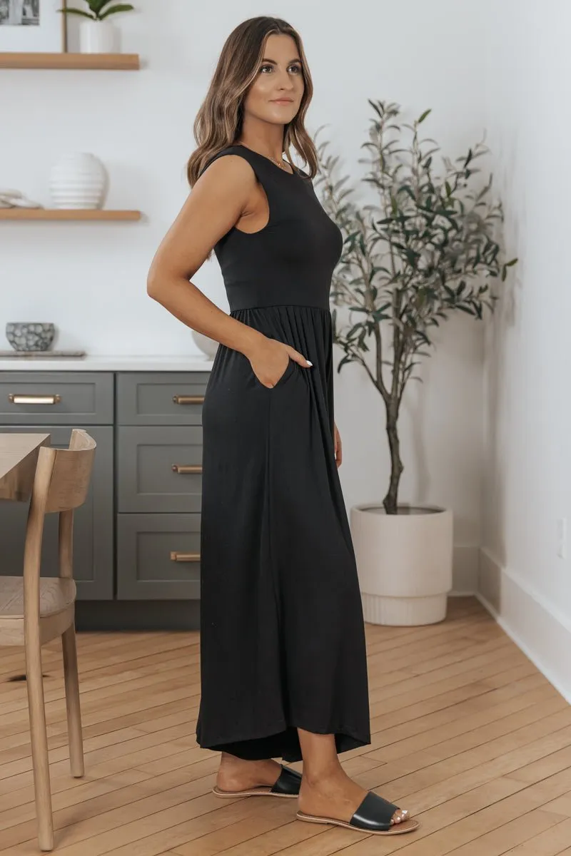 Black Open Back Wide Leg Jumpsuit - FINAL SALE