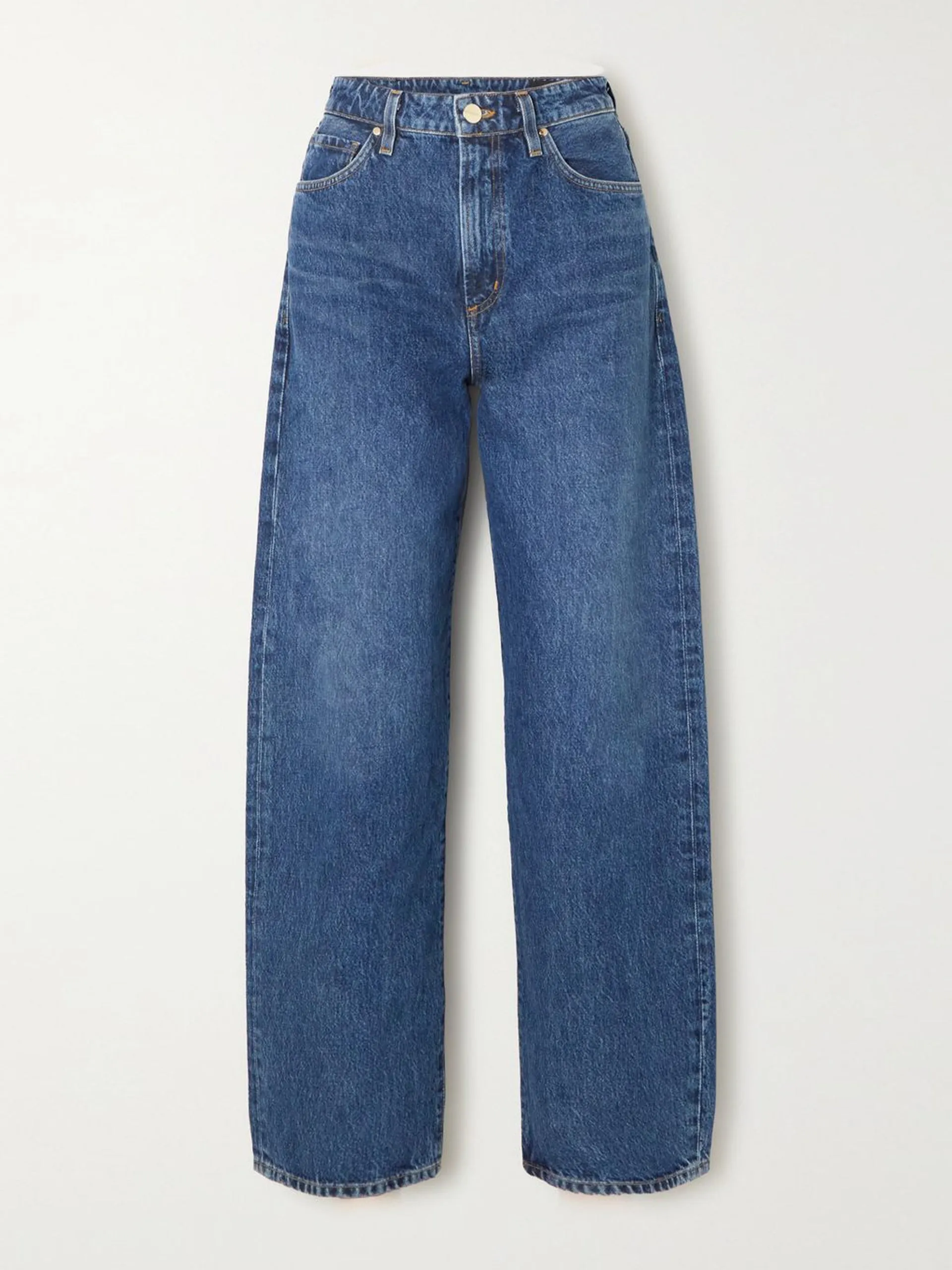 Blue high-rise tapered organic jeans