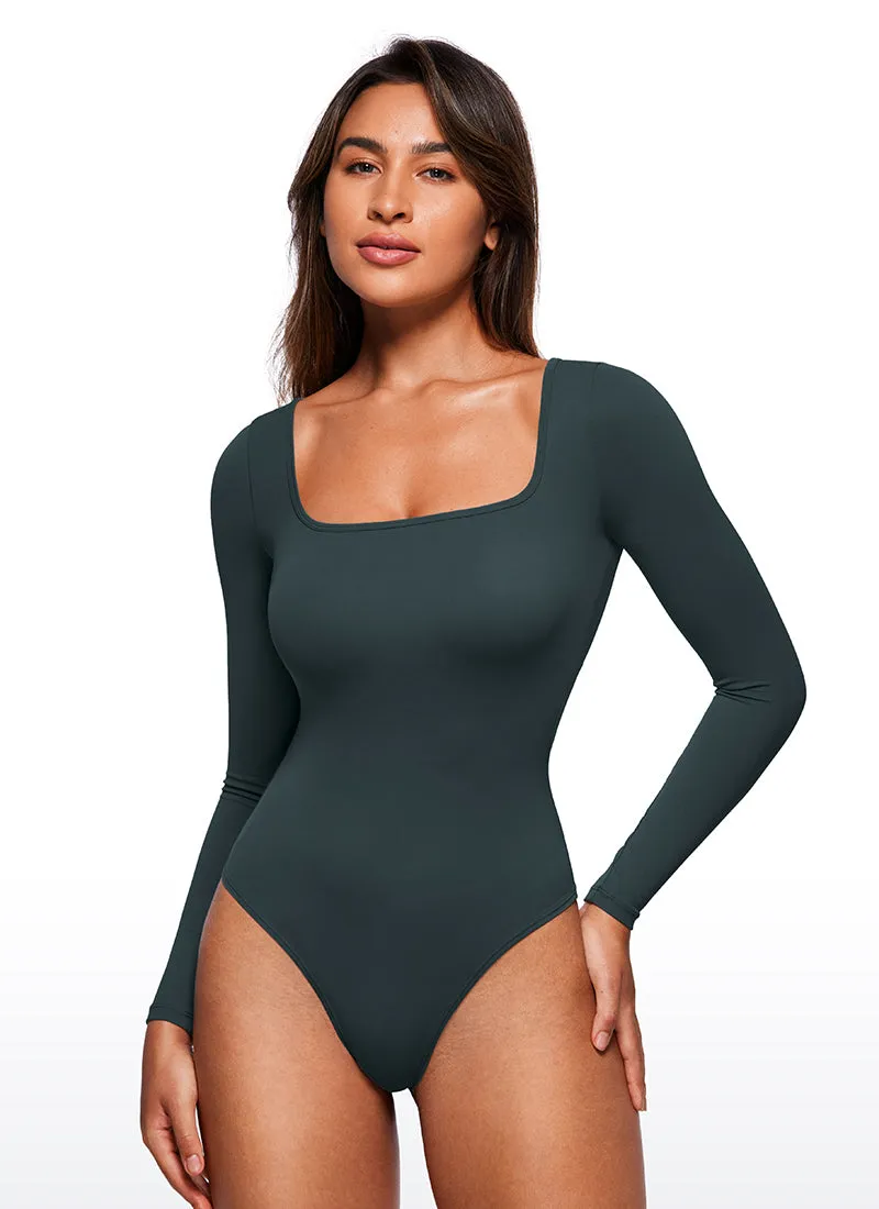 Butterluxe Square Neck Long Sleeve Bodysuits