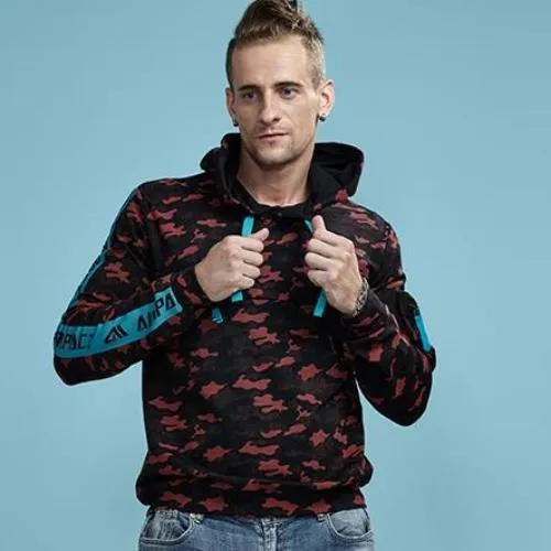 Camouflage Hooded Sweatshirt with Sleeve Pocket