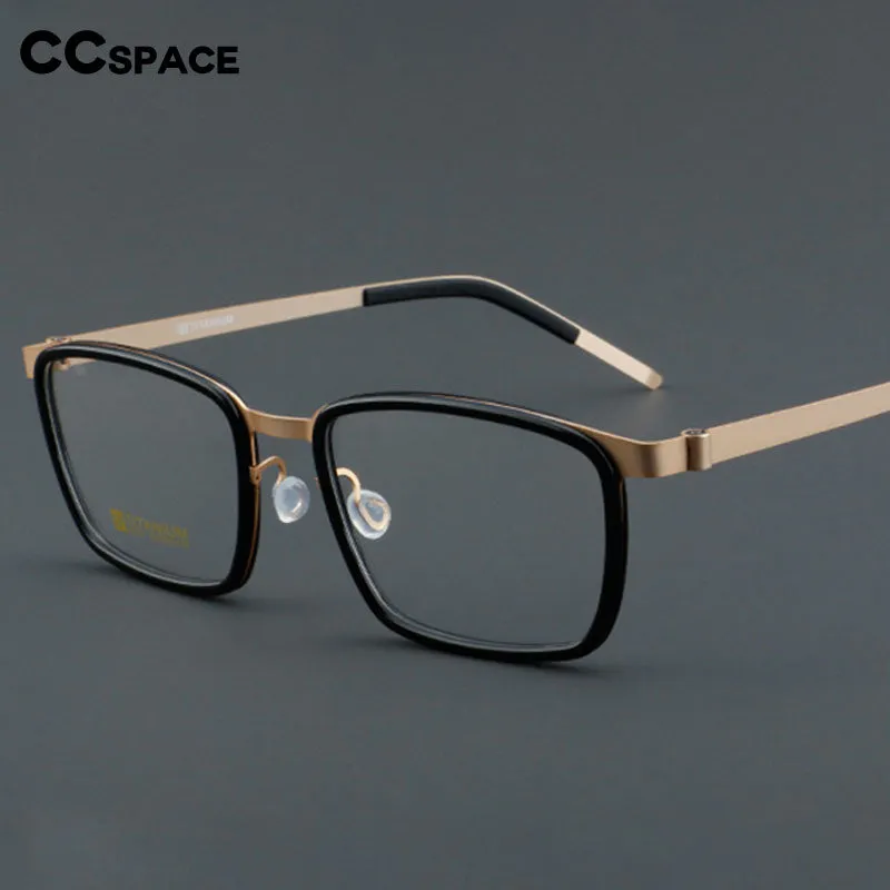 CCspace Unisex Full Rim Square Acetate Titanium Eyeglasses 55023