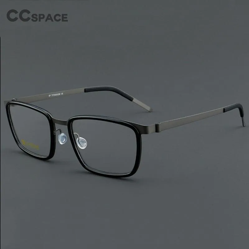 CCspace Unisex Full Rim Square Acetate Titanium Eyeglasses 55023