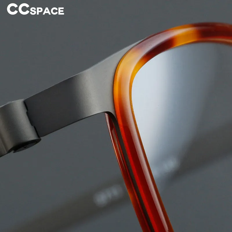 CCspace Unisex Full Rim Square Acetate Titanium Eyeglasses 55023