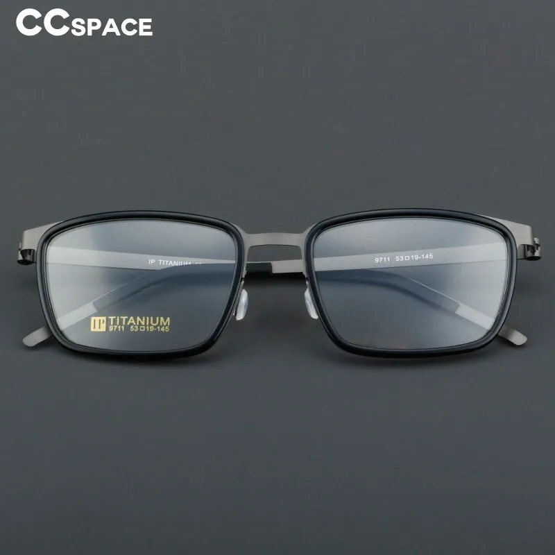 CCspace Unisex Full Rim Square Acetate Titanium Eyeglasses 55023