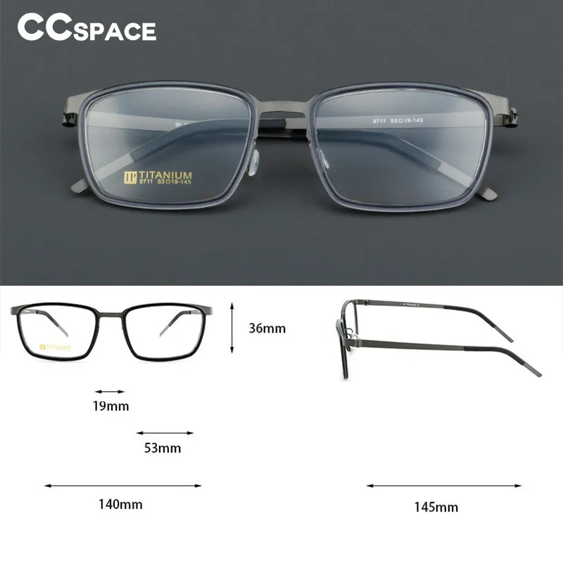 CCspace Unisex Full Rim Square Acetate Titanium Eyeglasses 55023