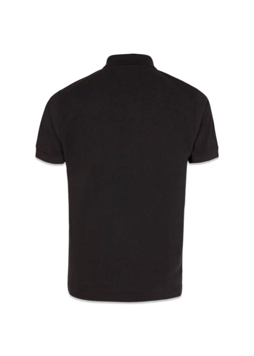 Classic Fit Short Sleeved Ribbed Collar - Black