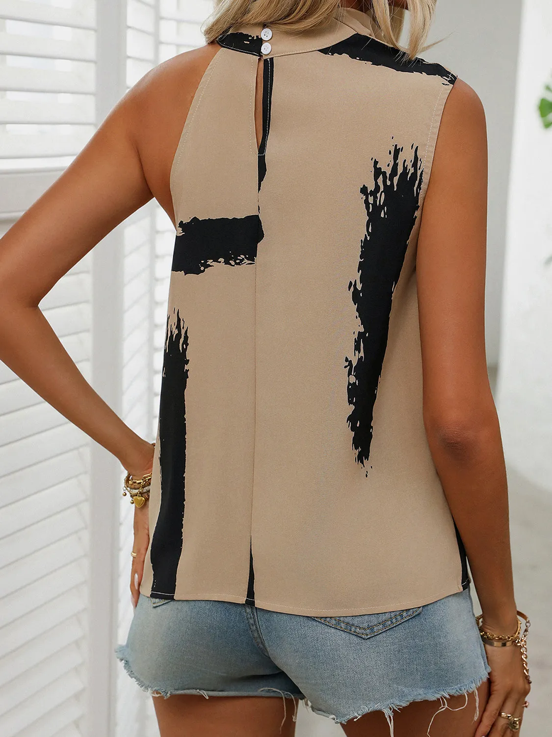 Cowl Neck Sleeveless Blouse