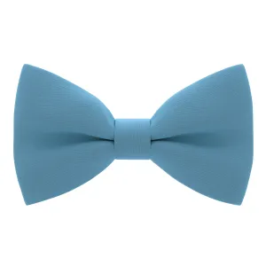 Crape Steel Blue Bow Tie