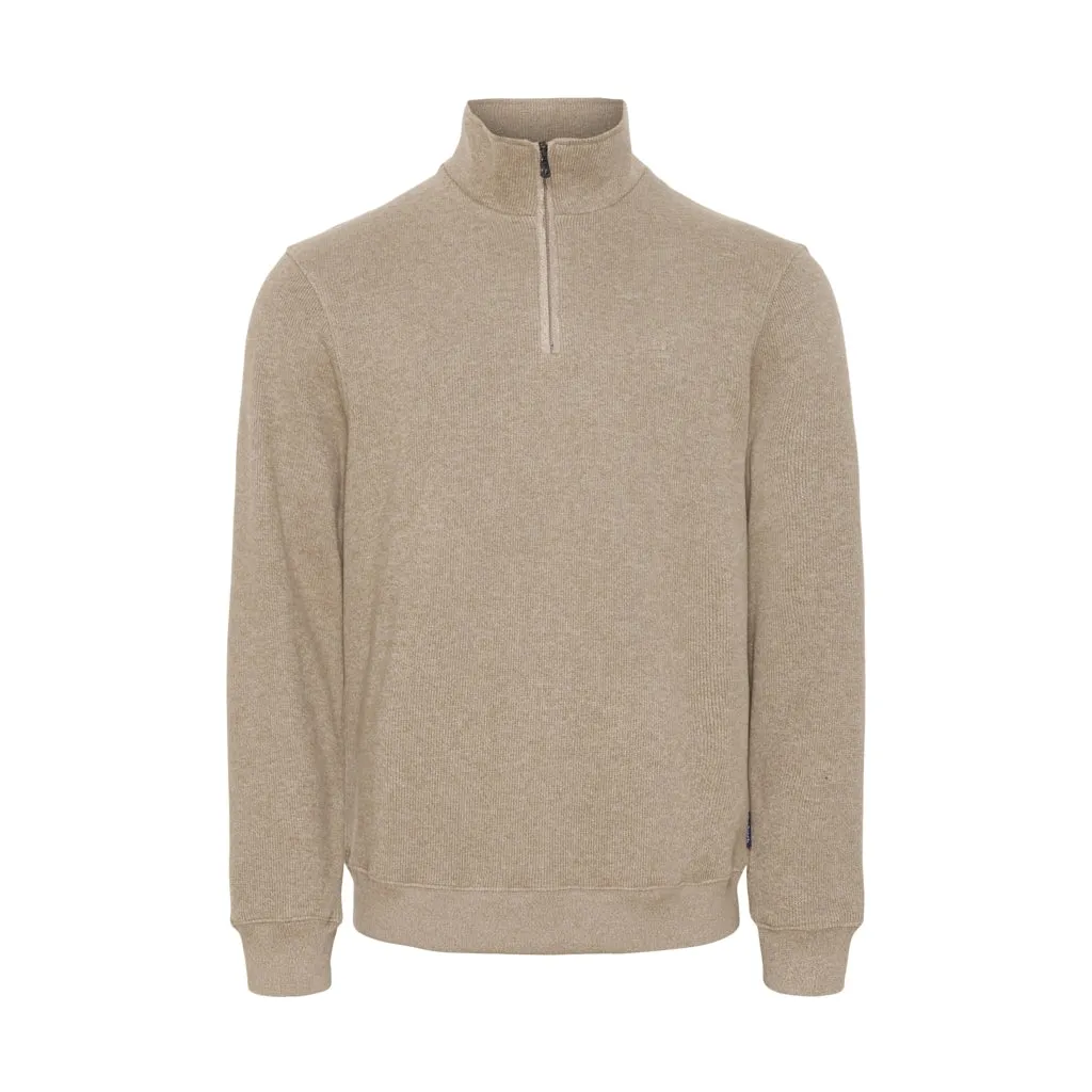 Cromwell Long Sleeve Half Zip Sweater - Oxford Tan