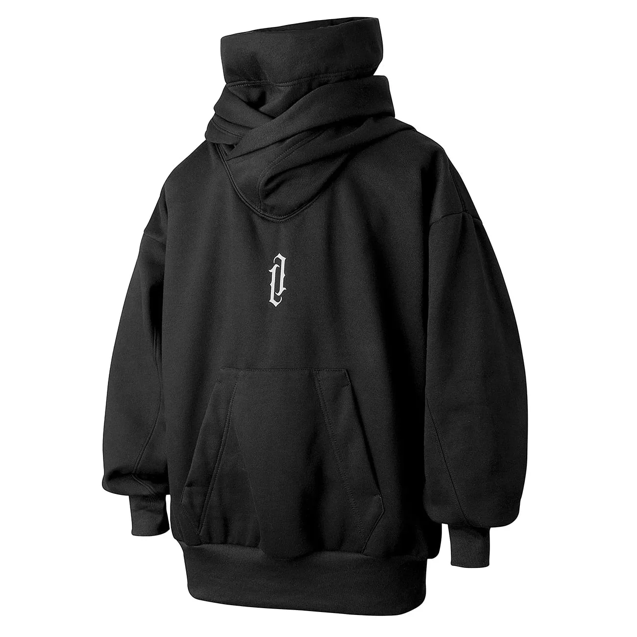 Double Neckline Hoodie Techwear Harajuku Men Hoodies Hip Hop Streetwear Pullover Sweatshirts Oversize