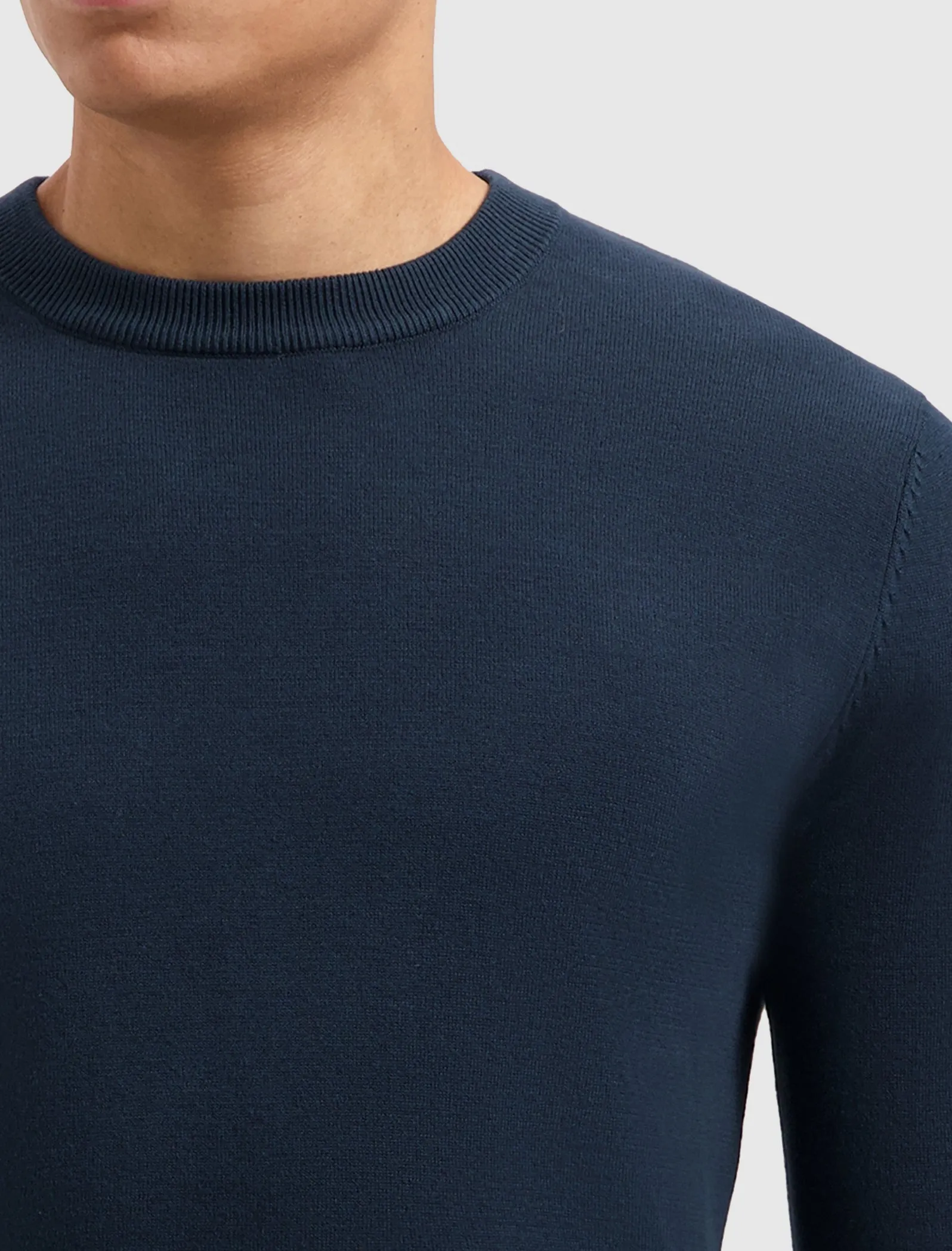 Essential Knitwear Crewneck Sweater | Navy