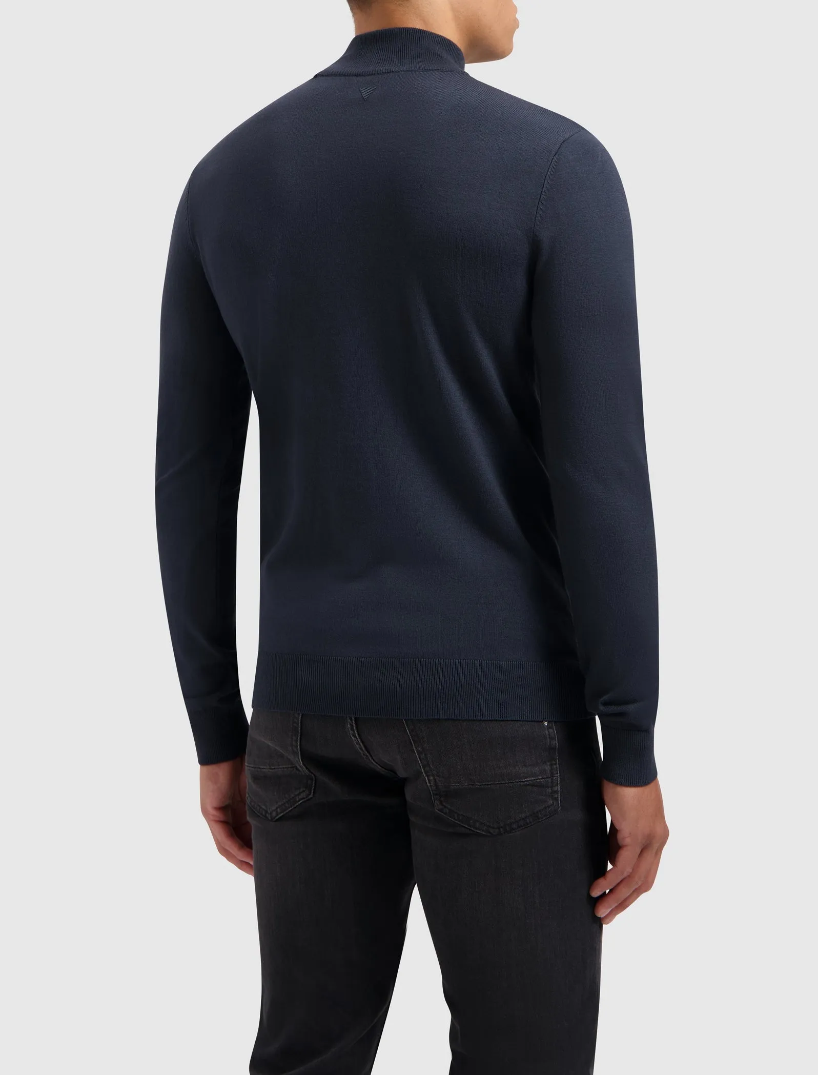 Essential Knitwear Mockneck Sweater | Navy