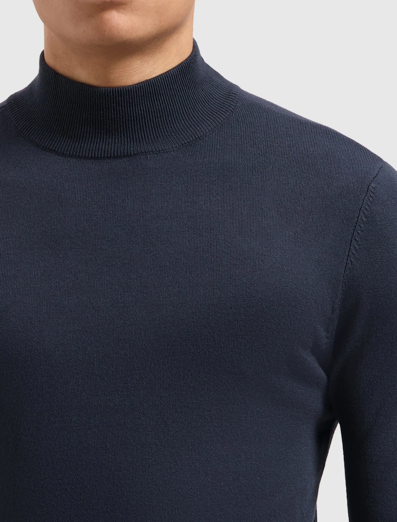 Essential Knitwear Mockneck Sweater | Navy