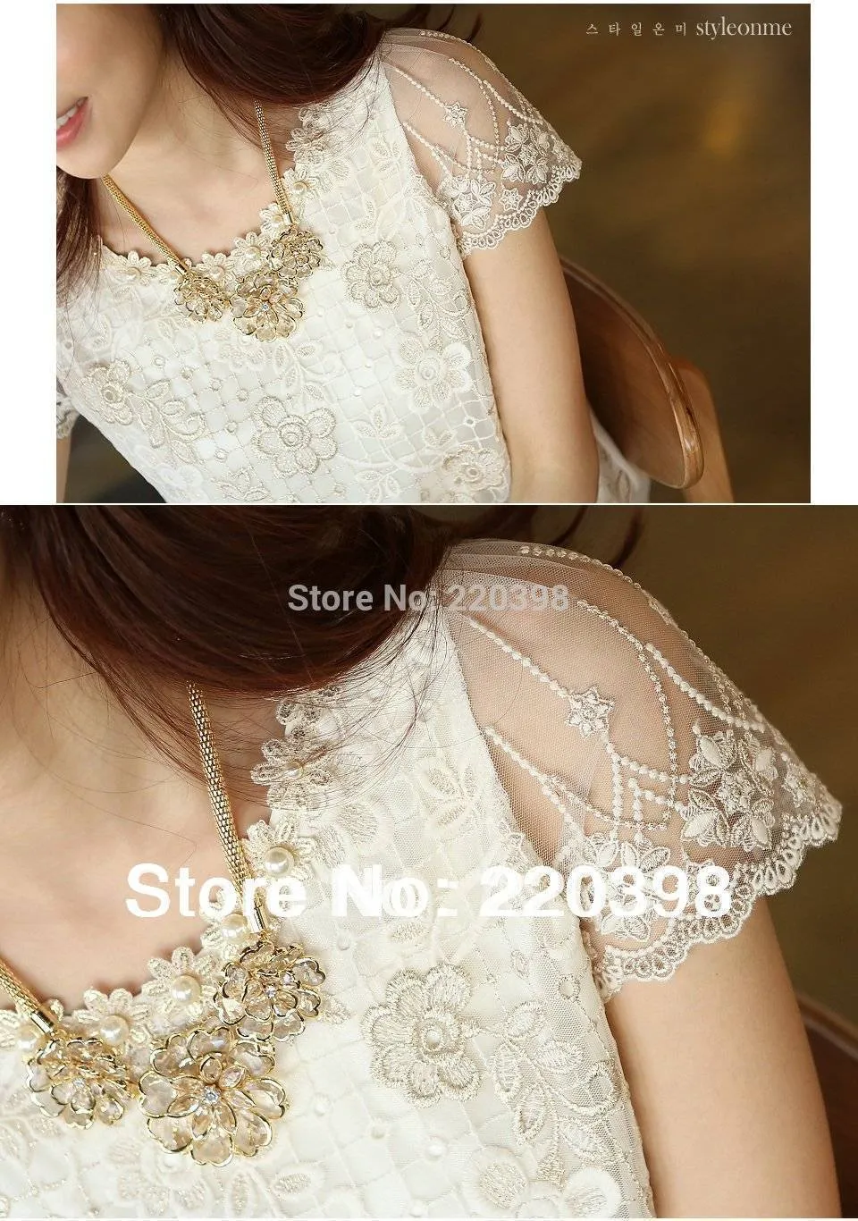 fashion Summer New Offer women's chiffon shirt lace top beading embroidery o-neck  Women's Blouses Blouse  S-XXXL  d338A31 (US 2-16)