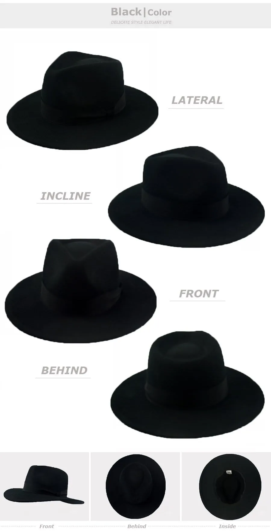 Fedora Hats For Men & Women Winter Wool Felt Hat