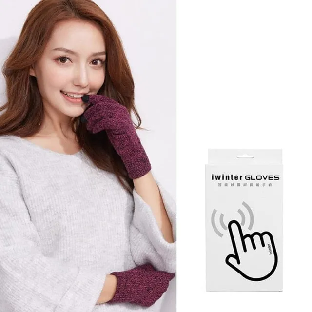 Gloves Outdoor Touchscreen Mittens Solid Women Men Men Casual Street Stretch Warm Winter Fall