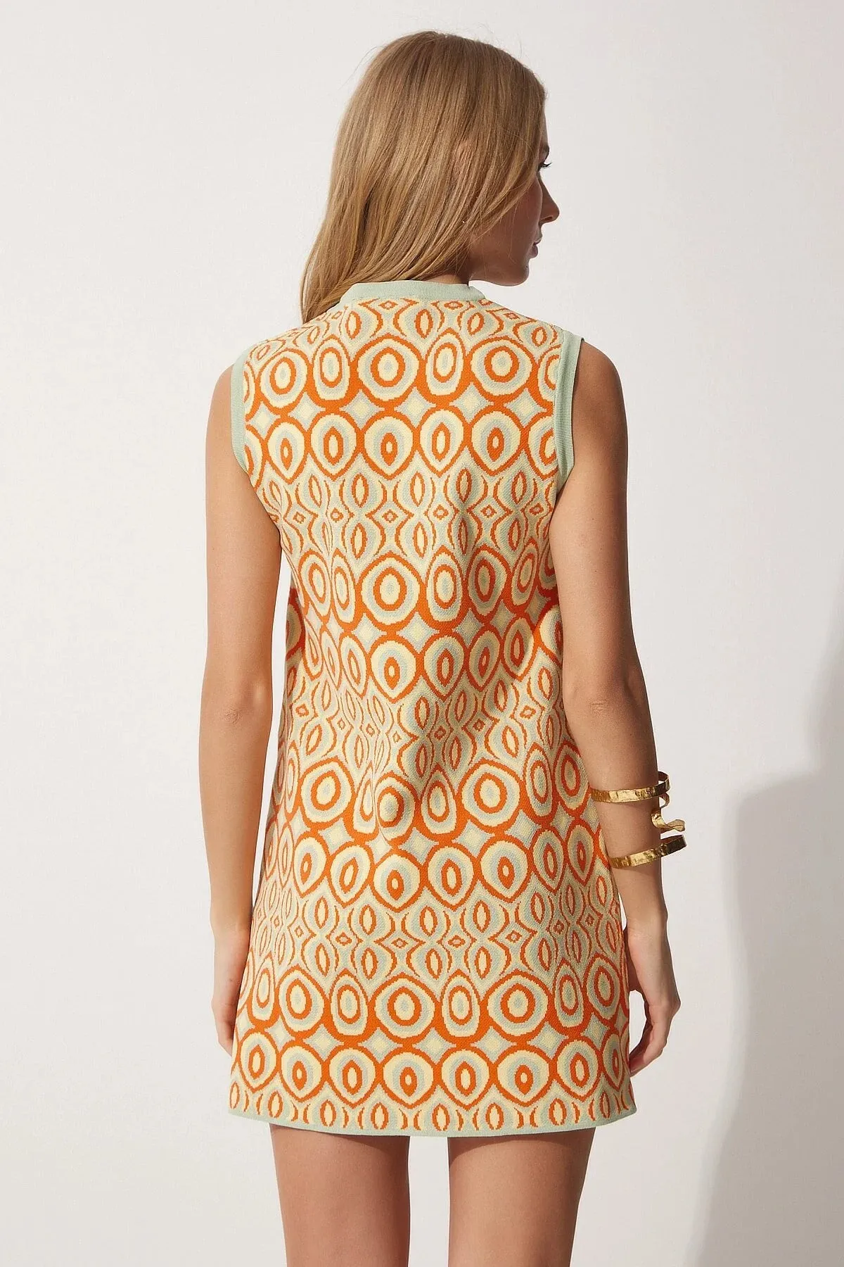 Happiness Istanbul Patterned Knitwear A-Line Dress